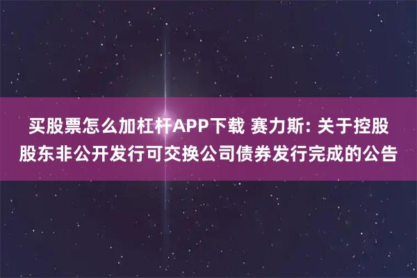 买股票怎么加杠杆APP下载 赛力斯: 关于控股股东非公开发行可交换公司债券发行完成的公告