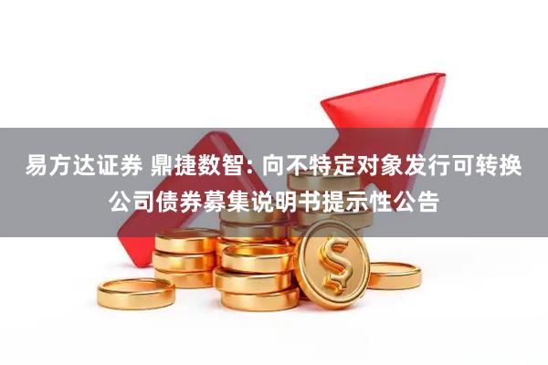 易方达证券 鼎捷数智: 向不特定对象发行可转换公司债券募集说明书提示性公告